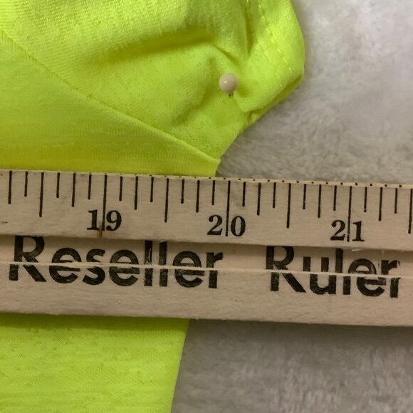 Eddie Bauer V-Neck Back Athletic Active Top Shirt Neon Yellow Women Size Small - Picture 9 of 11